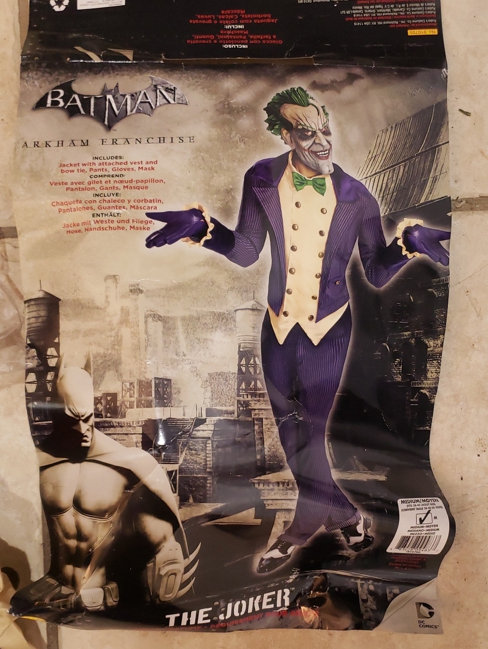 Batman The Joker Costume Size Medium